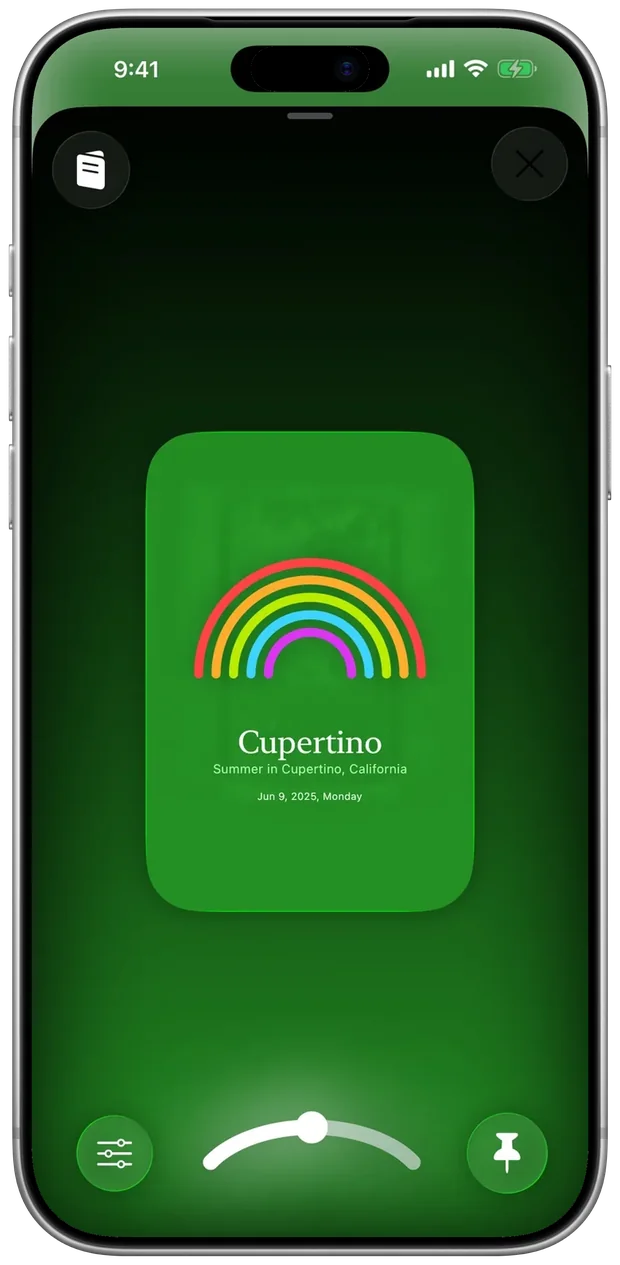 A rainbow memory card on iPhone