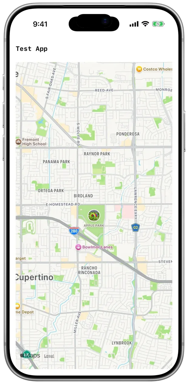 Your app, running